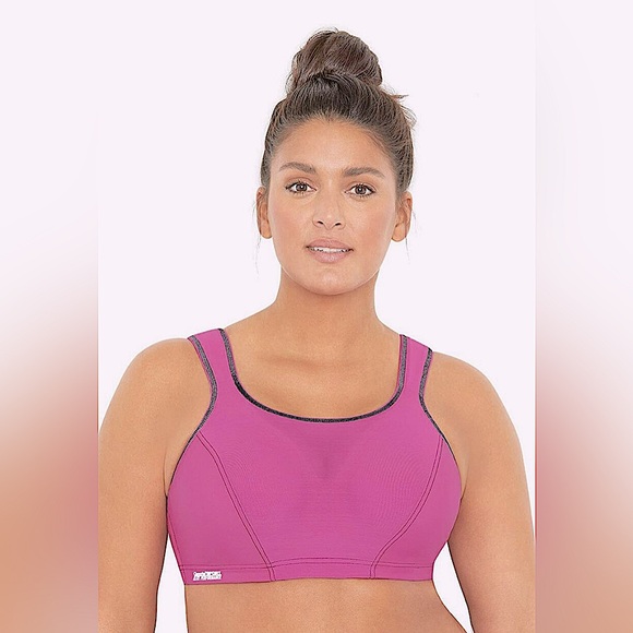 New Glamorise 46DD Bra High Impact Sports Bra Elite Performance Pink Underwire - Picture 1 of 16